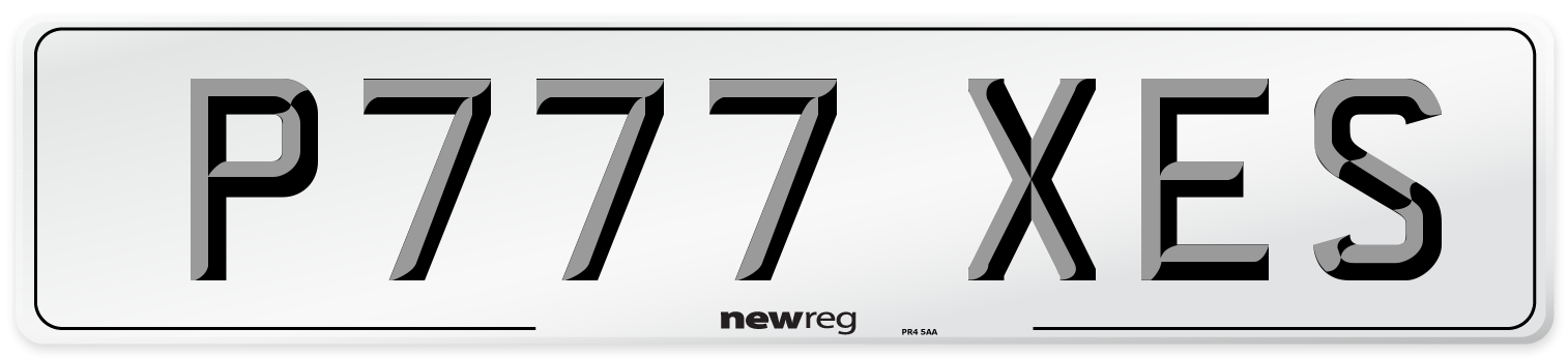 P777 XES Number Plate from New Reg